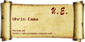 Uhrin Emma névjegykártya