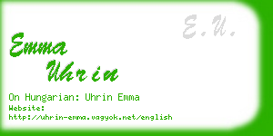emma uhrin business card